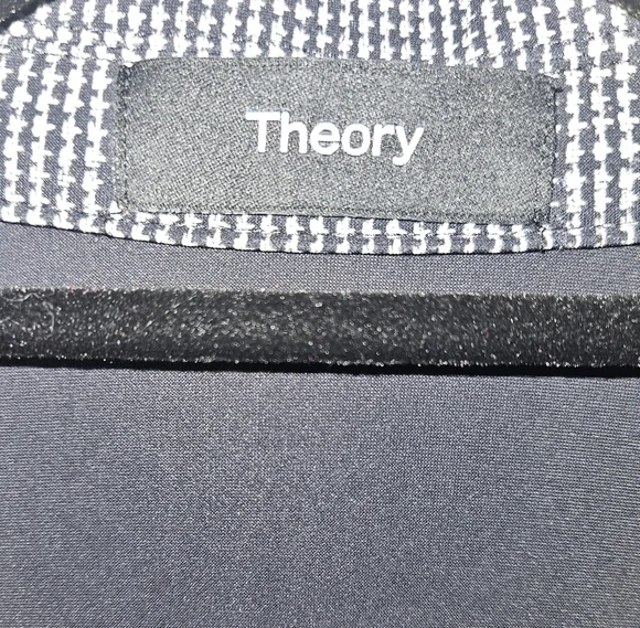 Theory Houndstooth Ponte Casual Blazer, Size 12, Black/White, EUC - Picture 12 of 16